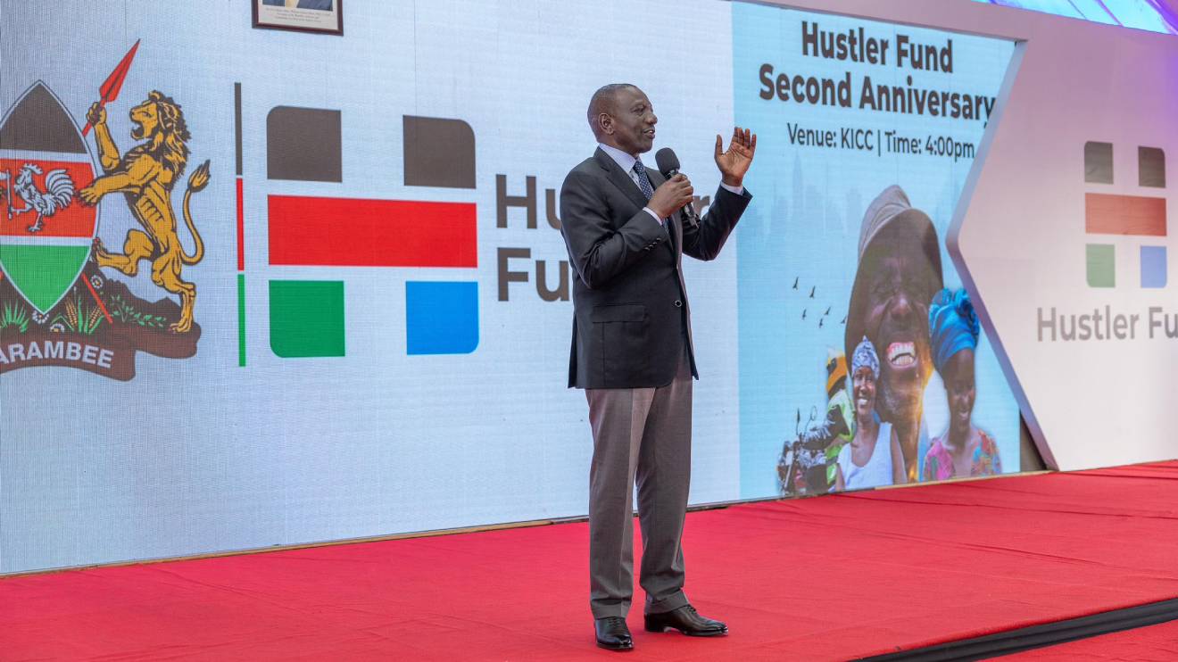 William Ruto at Hustler Fund's second anniversary. PHOTO/COURTESY